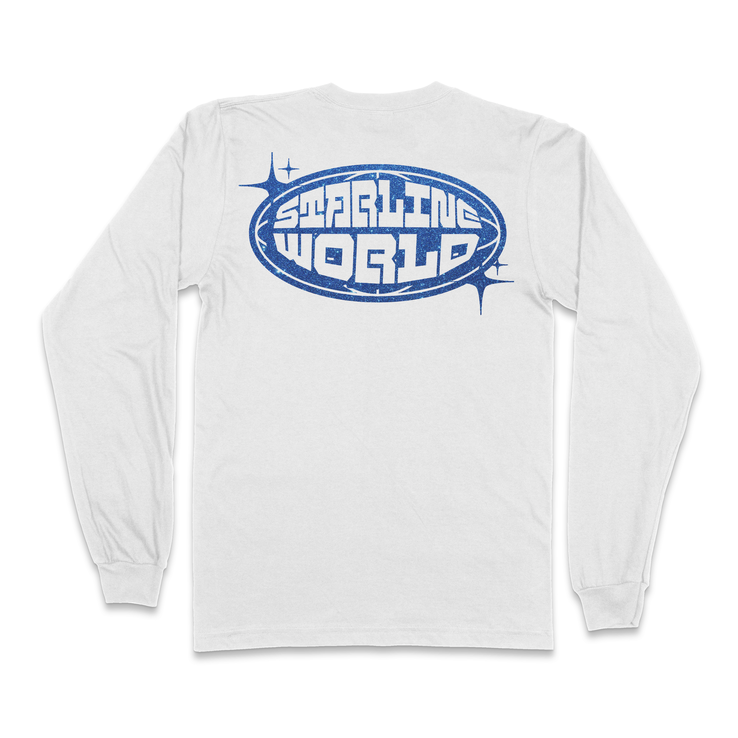 StarlineWorld (White-SPARKLY-Blue) Long Sleeve