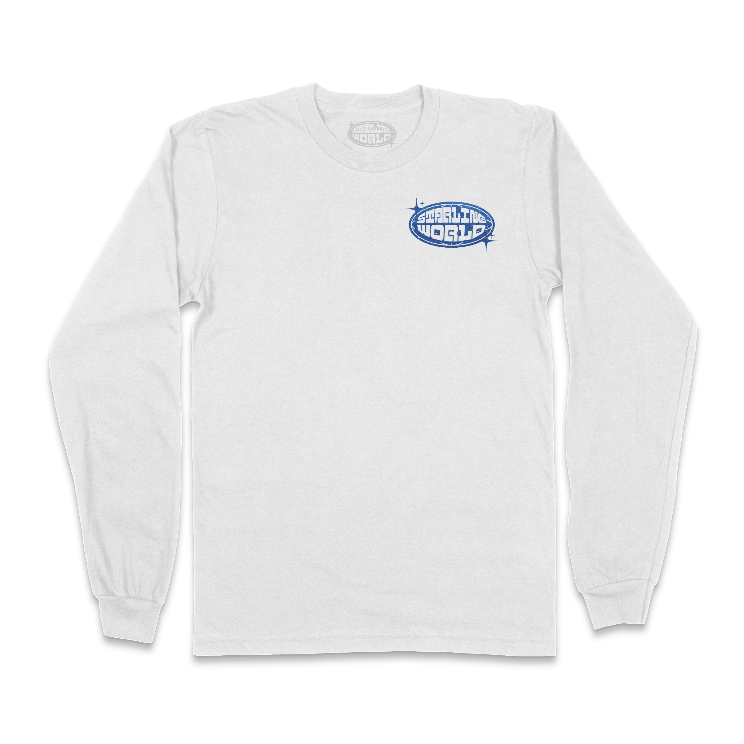 StarlineWorld (White-SPARKLY-Blue) Long Sleeve