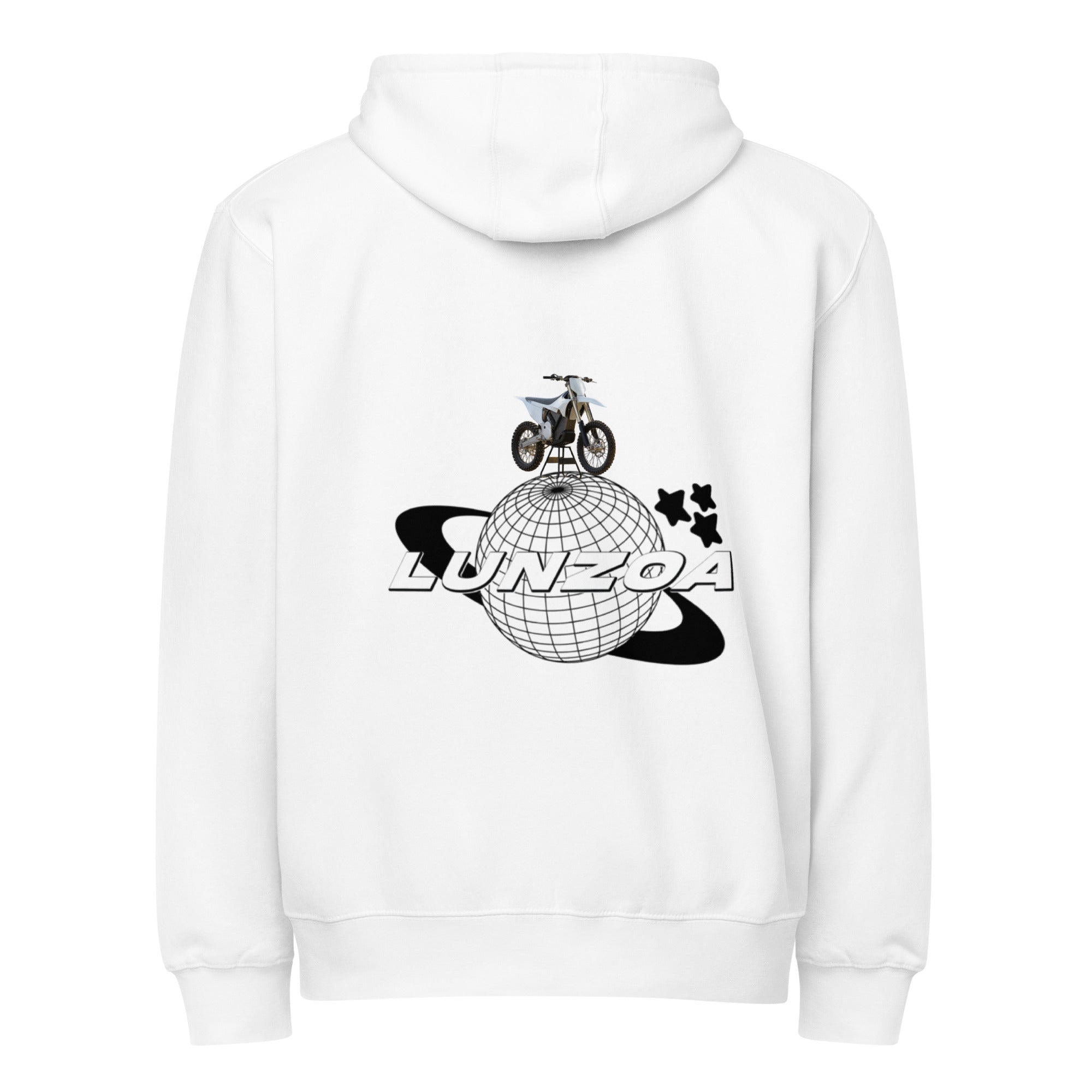 Lunzoa White Varg Zip-Up Hoodie – Clean Modern Style