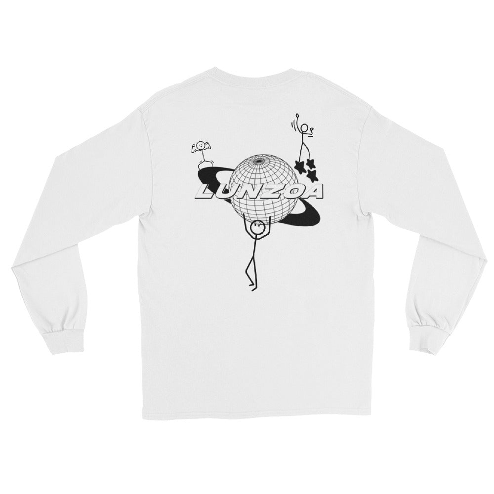 LunzoaDesigns Stick Figures White Long Sleeve – Playful Comfort