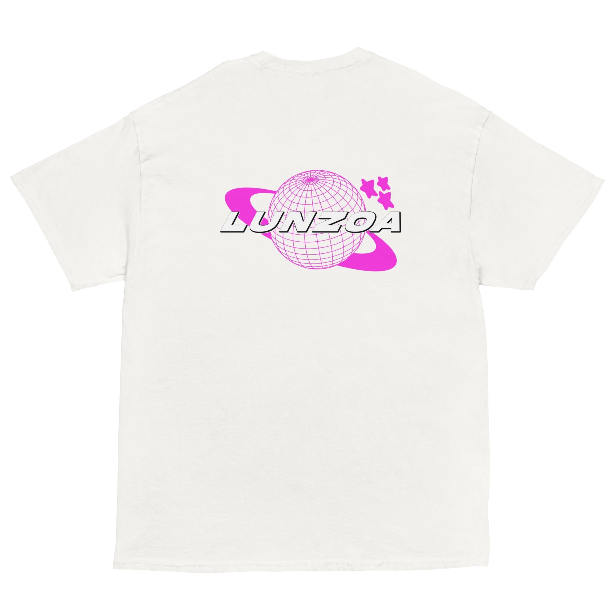 LunzoaDesigns White-Pink Tee – Stylish Casual Wear