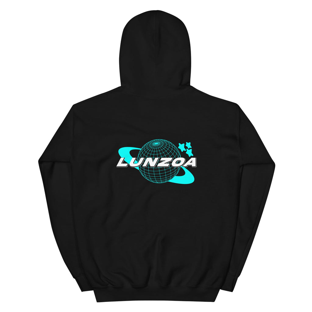 LunzoaDesigns Black-Turquoise Hoodie – Bold Modern Style