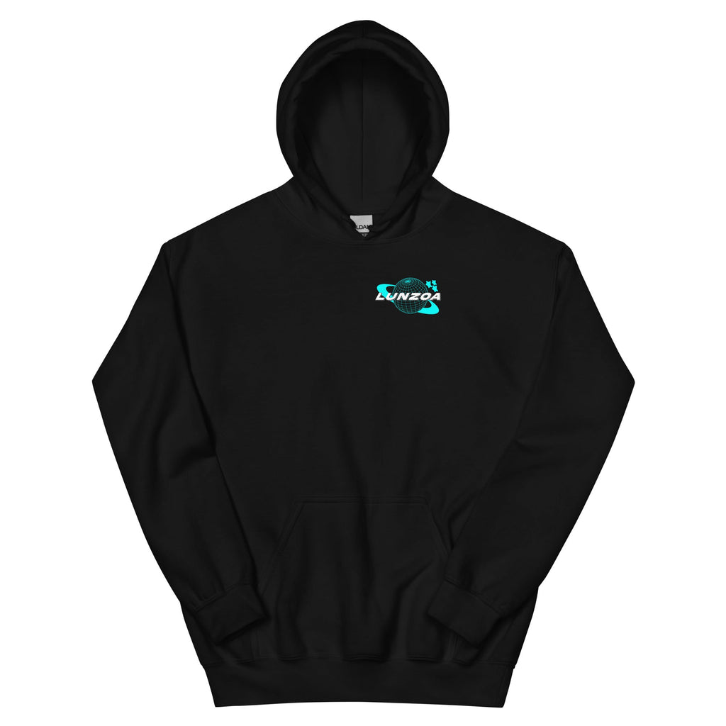 LunzoaDesigns Black-Turquoise Hoodie – Bold Modern Style
