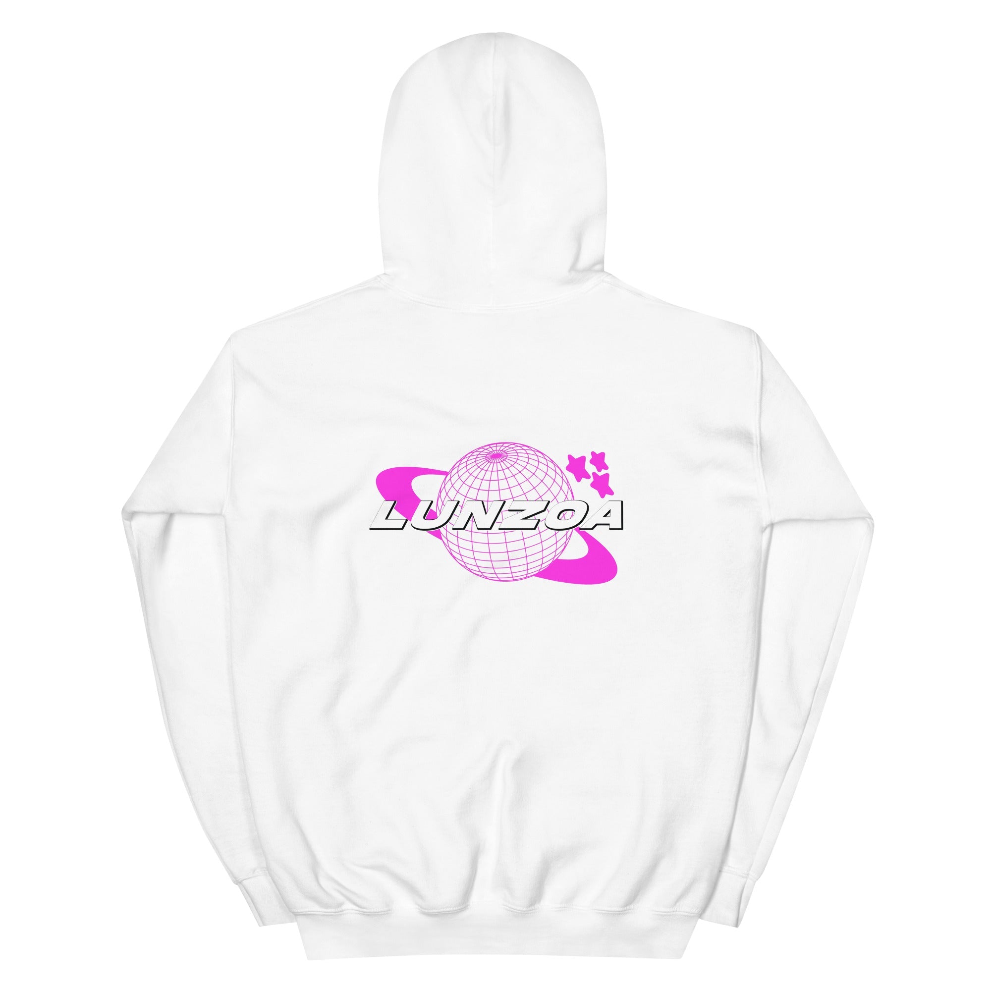 LunzoaDesigns White-Pink Hoodie – Soft Modern Style