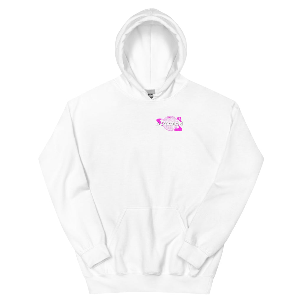 LunzoaDesigns White-Pink Hoodie – Soft Modern Style