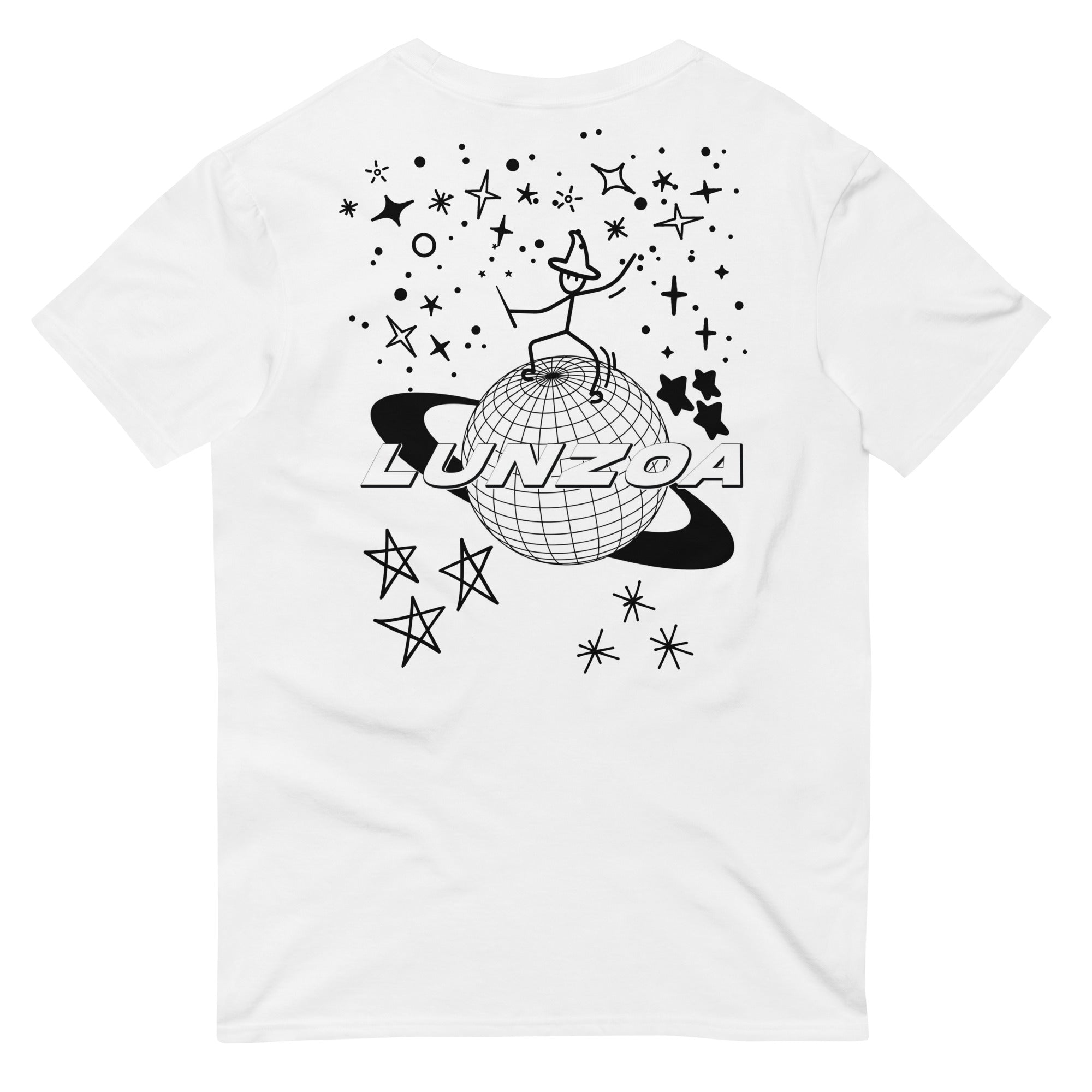 LunzoaDesigns Star Wand Wizard White Tee – Magical Style